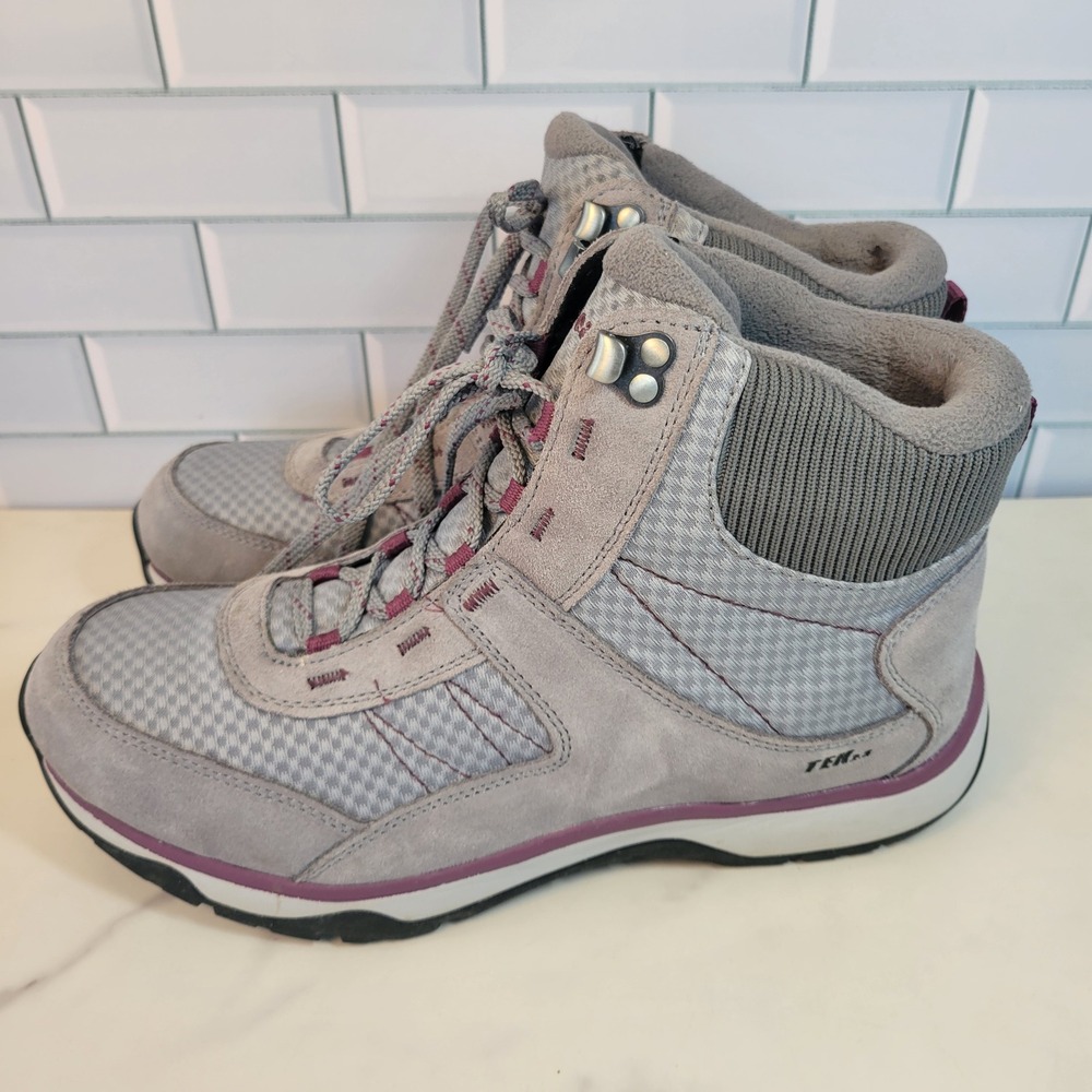 LL Bean Womens‎ Alpine Hiking Boots Leather 514179 Size 11 TEK2.5 Snow Grey